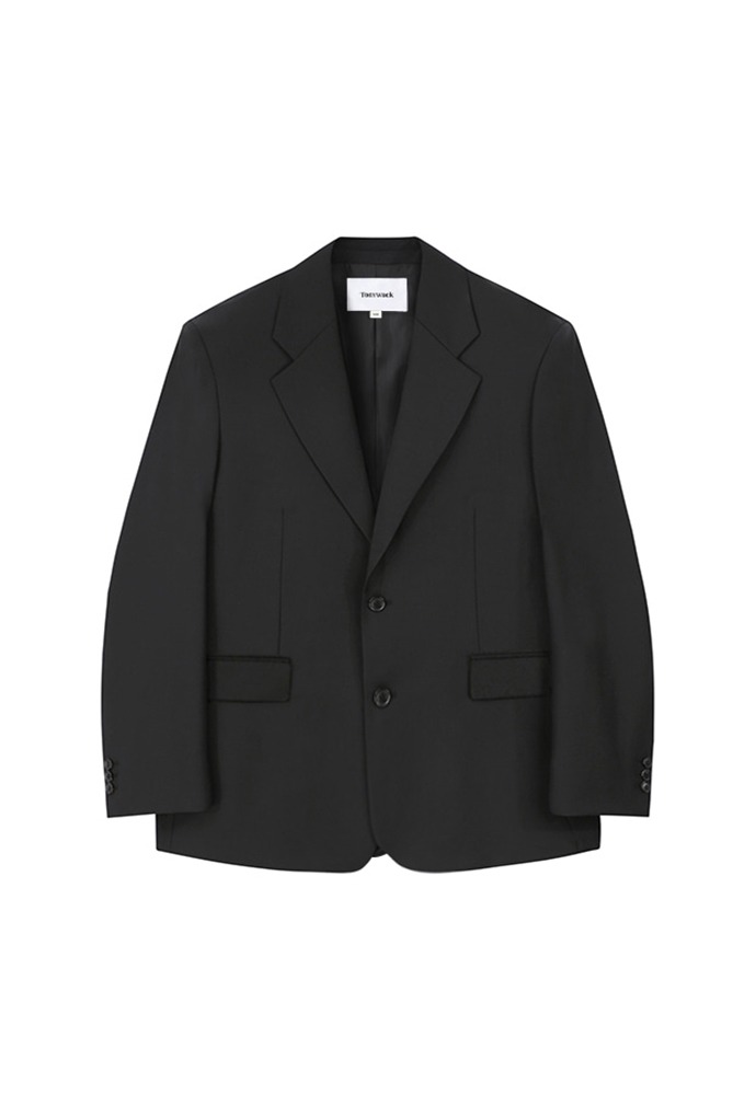 Relaxed Fit Tailored Blazer_ Black