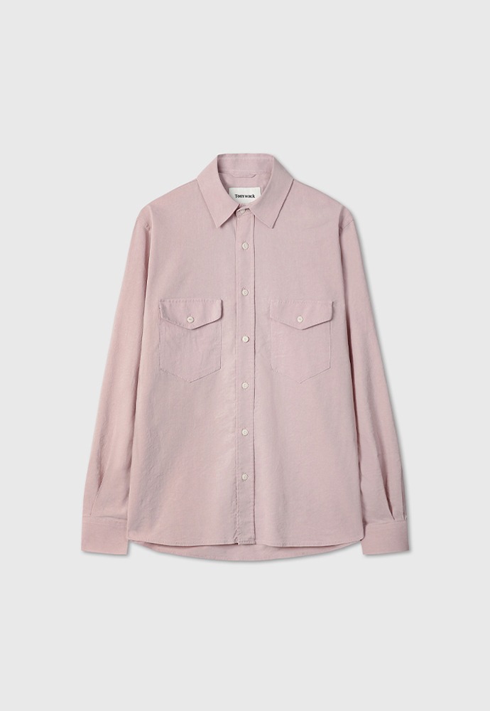 Soft Brushed C/R Western Shirt_ Pale Pink
