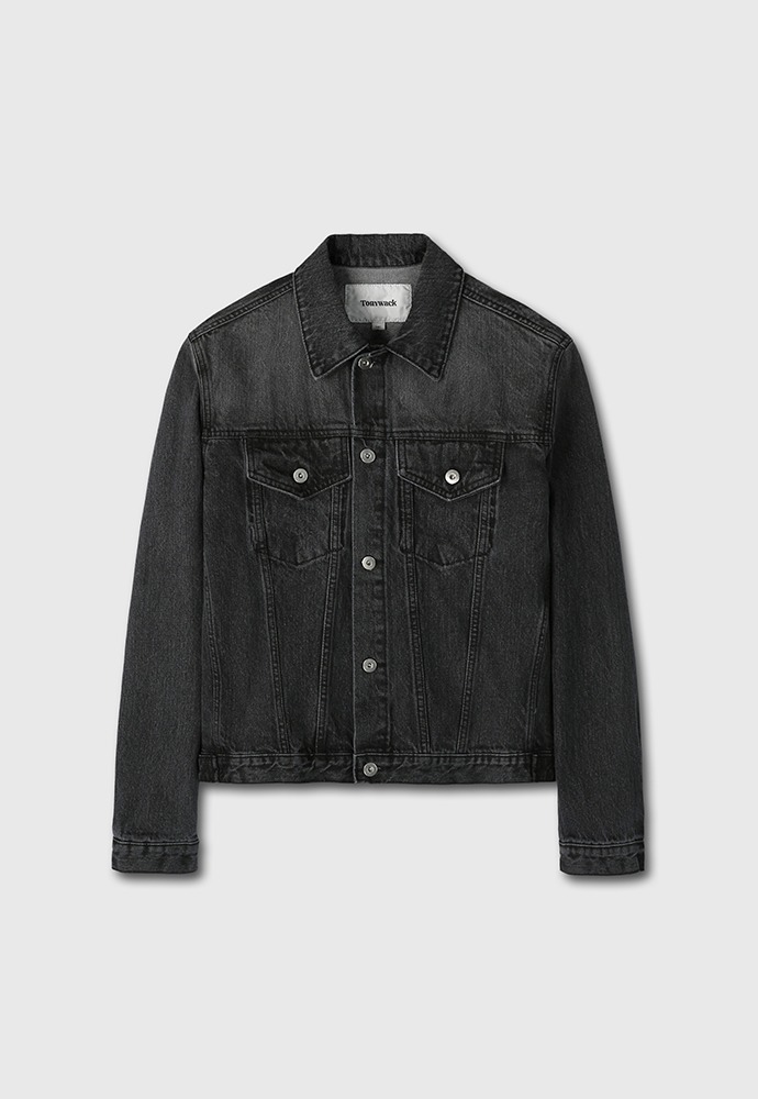 Cropped Denim Jacket_ Shaded Black