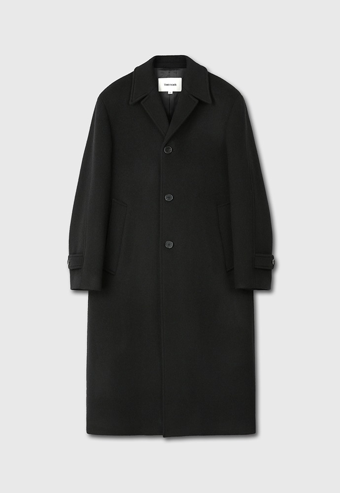 Cashmere Bal Collar Tailored Coat_ black